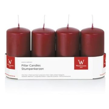 Adventskrans med blockljus JENARO, 4 st, bordeaux, 10cm, Ø5cm, 23h - Tillverkad i Tyskland Adventskrans med blockljus JENARO, 4 st, bordeaux, 10cm, Ø5cm, 23h - Tillverkad i Tyskland