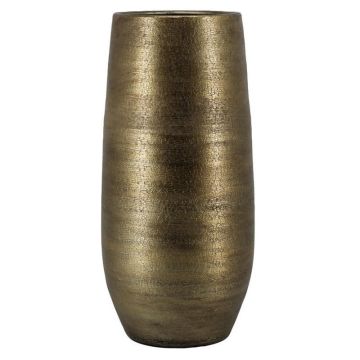 Stor keramikvas VINKAS med ådring, guld, 70cm, Ø32cm Stor keramikvas VINKAS med ådring, guld, 70cm, Ø32cm