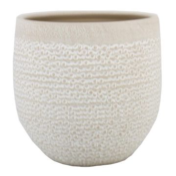 Keramikkruka DOMANO, prickig, beige, 15cm, Ø17cm