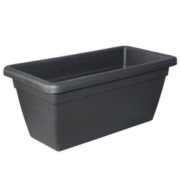 Blomlåda TOULA av plast, med hål, antracit, 99x45x40cm Blomlåda TOULA av plast, med hål, antracit, 99x45x40cm