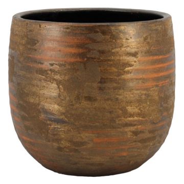Keramikkruka RODYN med räfflor, färgövergång, guld, 45cm, Ø49cm Keramikkruka RODYN med räfflor, färgövergång, guld, 45cm, Ø49cm