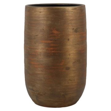 Keramikvas RODYN med räfflor, färgövergång, guld, 40cm, Ø26cm Keramikvas RODYN med räfflor, färgövergång, guld, 40cm, Ø26cm