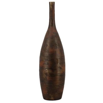 Keramikvas, dekorflaska RODYN med räfflor, färgövergång, guld, 120cm, Ø29cm Keramikvas, dekorflaska RODYN med räfflor, färgövergång, guld, 120cm, Ø29cm