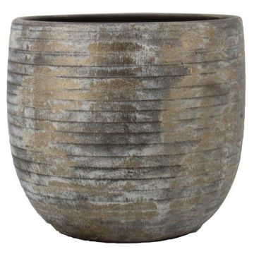 Keramikkruka RODYN med räfflor, färgövergång, brun, 32cm, Ø34cm Keramikkruka RODYN med räfflor, färgövergång, brun, 32cm, Ø34cm