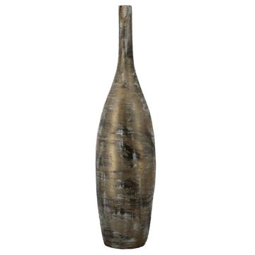 Keramikvas, dekorflaska RODYN med räfflor, färgövergång, brun, 120cm, Ø29cm