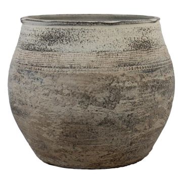 Rustik keramikkruka CINMIK med färgövergång, mönster, brun, 36cm, Ø39cm