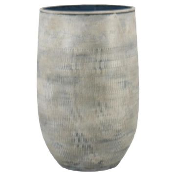 Blomvas SOLIM, reliefmönster, keramik, blågrå, 50cm, Ø32cm