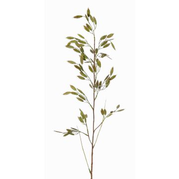 Konstgjort plattäxgräs GENNA med ax, grön-gult, 100cm
