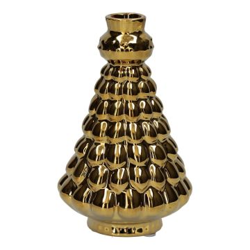 Dekorflaska gran BRIXON, prickmönster, keramik, guldmetallic, 24,5cm, Ø14cm Dekorflaska gran BRIXON, prickmönster, keramik, guldmetallic, 24,5cm, Ø14cm