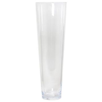 Konisk golvvas AMNA OCEAN i glas, återvunnet, klart, 50cm, Ø15cm