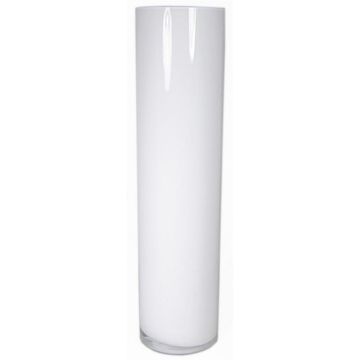 Glasvas, cylindrisk, SANSA OCEAN, vit, 60cm, Ø15cm
