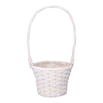 Blomkorg BARONIKA med handtag, vide, vit, 48cm, Ø25cm Blomkorg BARONIKA med handtag, vide, vit, 48cm, Ø25cm