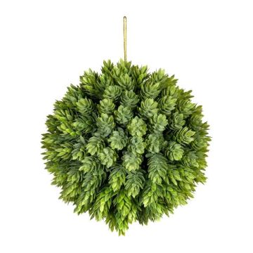 Konstgjord humlekula VALKIN med blommor, hängande, grön, Ø18cm