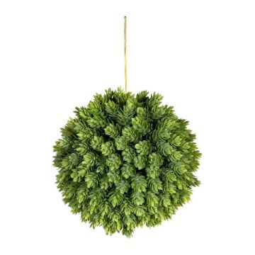 Konstgjord humlekula VALKIN med blommor, hängande, grön, Ø21cm