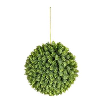 Konstgjord humlekula VALKIN med blommor, hängande, grön, Ø25cm