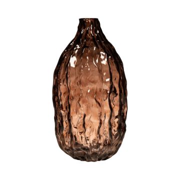 Flaskvas CLIFFORD med ådring, glas, brun-klar, 22cm, Ø11,3cm Flaskvas CLIFFORD med ådring, glas, brun-klar, 22cm, Ø11,3cm