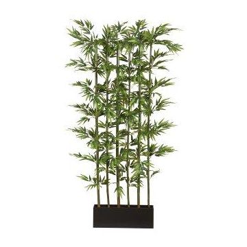 Rumsavdelare i konstgjord japansk pilbambu KAWAI i trälåda, naturstammar, 115x50x195cm