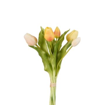 Konstgjorda tulpaner, bukett LEANA, gul-rosa-vit, 30cm, Ø20cm Konstgjorda tulpaner, bukett LEANA, gul-rosa-vit, 30cm, Ø20cm