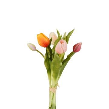 Konstgjorda tulpaner, bukett LEANA, rosa-orange, 30cm, Ø20cm Konstgjorda tulpaner, bukett LEANA, rosa-orange, 30cm, Ø20cm