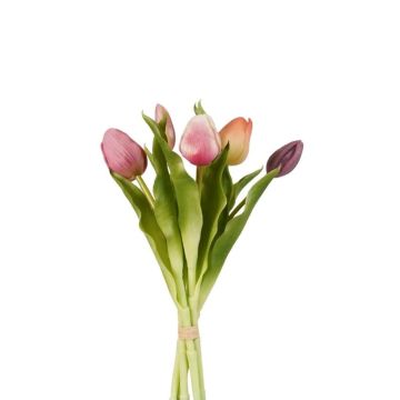 Konstgjorda tulpaner, bukett LEANA, rosa-persik-violett, 30cm, Ø20cm Konstgjorda tulpaner, bukett LEANA, rosa-persik-violett, 30cm, Ø20cm