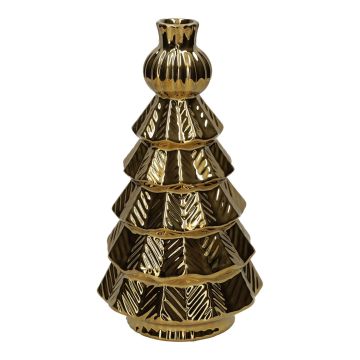 Dekorflaska gran BRIXON, bladmönster, keramik, guldmetallic, 25,7cm, Ø14cm Dekorflaska gran BRIXON, bladmönster, keramik, guldmetallic, 25,7cm, Ø14cm