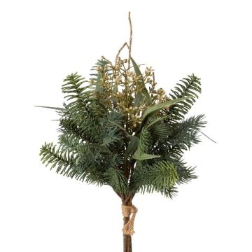 Dekorativ bukett eukalyptusgran RAVOL med bär, grön-guld, 45cm