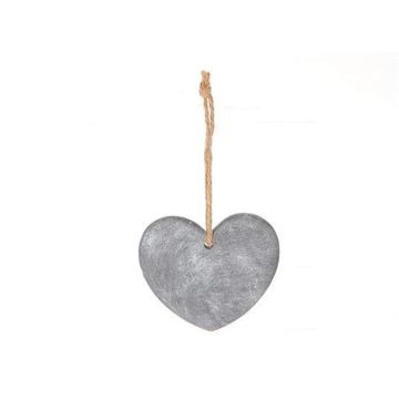 Dekorativt hjärta med upphängning LILU av sten, grått, 13x11,5x1cm