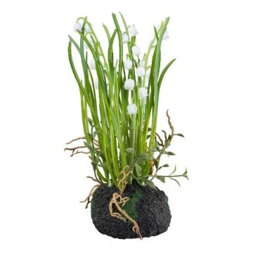 Plastblomma liljekonvalj PERFAS i jordklump, rötter, vit, 22cm Plastblomma liljekonvalj PERFAS i jordklump, rötter, vit, 22cm