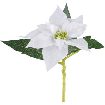 Plastblomma julstjärna KASNERK, vit, 40cm Plastblomma julstjärna KASNERK, vit, 40cm