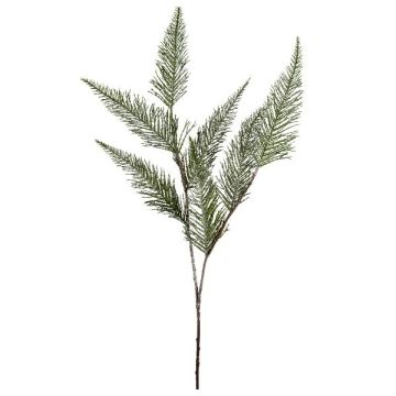 Konstgjord sköldfarn VRENTO, snötäckt, grön-vit, 75cm