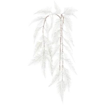 Konstgjord sköldfarn VRENTO, snötäckt, vit, 100cm