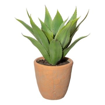 Konstgjord suckulent Agave americana FROMSA i terrakottakruka, buskig, grön, 40cm