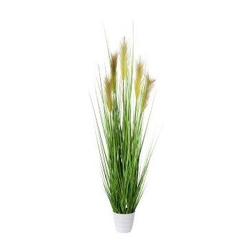 Konstgräs pampasgräs FONZA i dekorativ kruka, ax, brun-gul, 110cm Konstgräs pampasgräs FONZA i dekorativ kruka, ax, brun-gul, 110cm