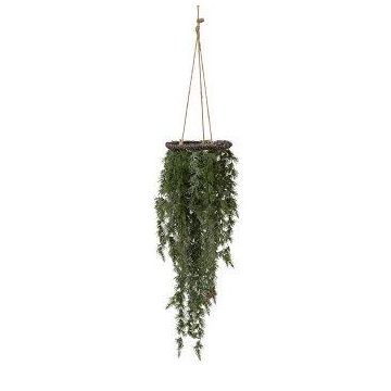 Konstgjord takkrans av ceder ORFILA, frusen, grön-vit, 125cm