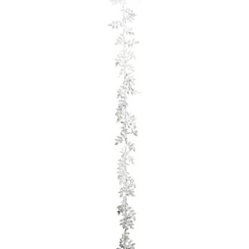 Konstgjord girland Smilax ROVIER, metalliskt vit, 165cm