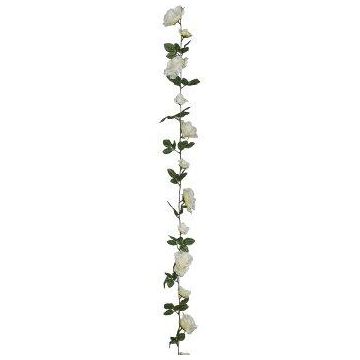 Konstblommigirland med ros USTLER, vit, 180cm Konstblommigirland med ros USTLER, vit, 180cm