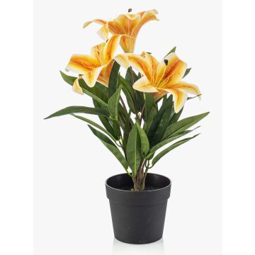 Konstgjord lilja YELTOR i dekorativ kruka, gul-orange, 35cm, Ø13cm Konstgjord lilja YELTOR i dekorativ kruka, gul-orange, 35cm, Ø13cm