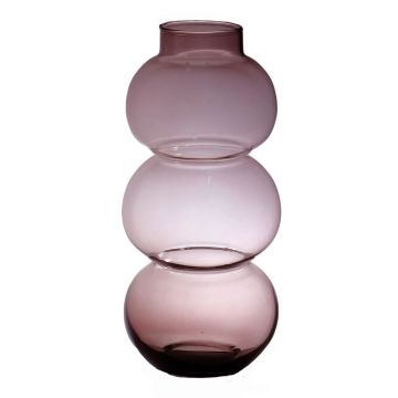 Rund glasvas HERIBETO, återvunnen, violett-klar, 40cm, Ø16cm