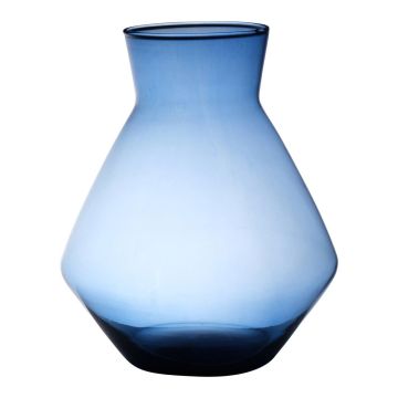 Blomvas RAMUNDA i glas, återvunnet, blå-klar, 30cm, Ø25cm