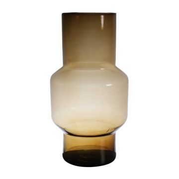 Blomvas FORTUNATO i glas, återvunnet, orange-brunt-klart, 35cm, Ø19cm