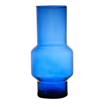 Blomvas FORTUNATO i glas, återvunnet, blå-klar, 30cm, Ø14cm