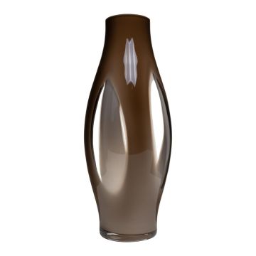 Glasvas PROSPERO med fönster, brun-klar, 50cm, Ø21cm