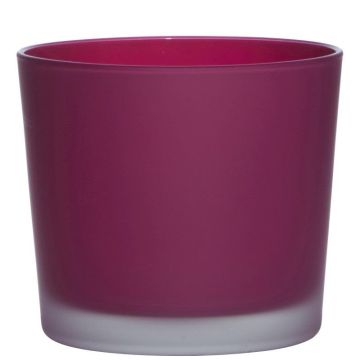 Glasöverkruka ALENA FROST, mat magenta, 12,5cm, Ø14,5cm