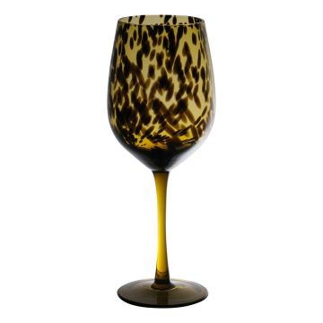 Vittvinsglas RUSSELL, leopardmönster, brunt-klart, 22,5cm, Ø8cm