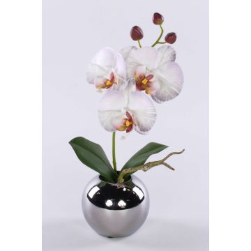 Konstgjord orkidé av släktet Phalaenopsis NAPIRAI, kruka, vit-lila, 30cm Konstgjord orkidé av släktet Phalaenopsis NAPIRAI, kruka, vit-lila, 30cm