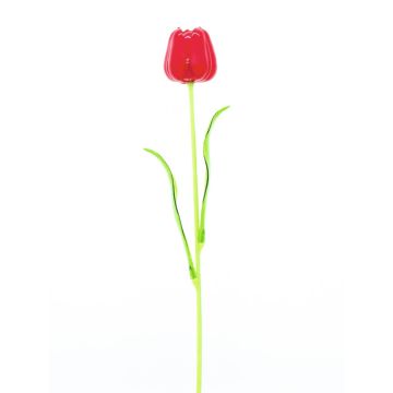 Plasttulpan ISHITA i glaslook, 12 stycken, röd, 60cm Plasttulpan ISHITA i glaslook, 12 stycken, röd, 60cm