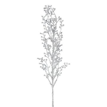 Dekorativ kvist av blåbär BLERTO, bär, silver, 55cm Dekorativ kvist av blåbär BLERTO, bär, silver, 55cm
