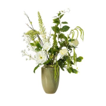 Konstgjord blomsterbukett FEME, vit, 100cm, Ø35cm Konstgjord blomsterbukett FEME, vit, 100cm, Ø35cm