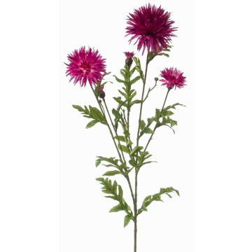 Dekorativ kvist med blåklint BROLIX, fuchsia, 100cm, Ø6-12cm
