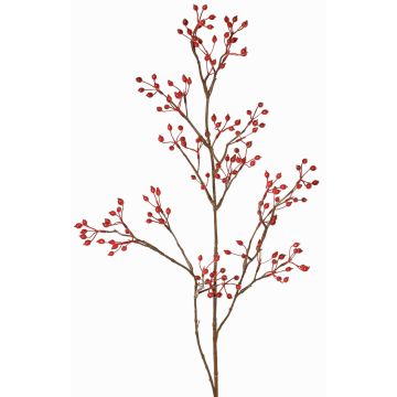 Dekorativ kvist av vildros HIKERNO med nypon, röd, 100cm